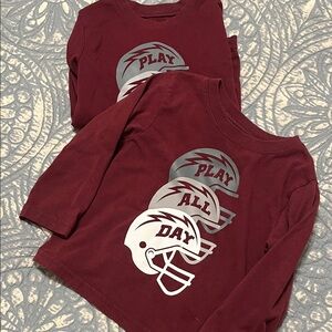 Garanimals Maroon Long Sleeve Tee with Playful Helmet Design